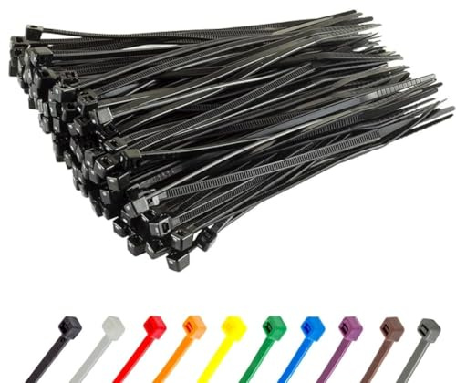 Gocableties Small Black Cable Ties, 150mm x 3.6mm, Pack of 100, 6 Premium Nylon Zip Ties, Plastic Tie Wraps, Secure Self-Locking Mechanism, for Home, Garden, Office and DIY