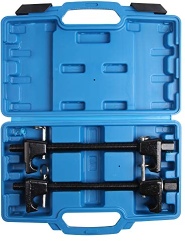 LLCTOOLS Kfz Dog - 2 TLG. Profi Federspanner Set | Feder Spanner mit Koffer 300MM | Max. Einspannweite 260 mm | inkl. geschmiedeter Haken & gehärteter Mittelschraube