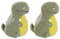 Salz- und Pfefferstreuer, Keramik, Grün, Dinosaurier, 7,6 cm, Weiß (LC-173478), 2 Stück
