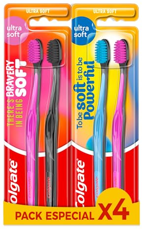 Colgate Limited Edition Ultra Soft Toothbrush 4 Pack Manual Toothbrush 0.1mm Ultra Soft Bristles Gum Gum High Density