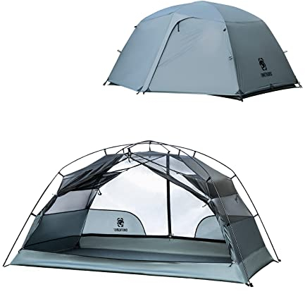 OneTigris COSMITTO 2.0 - Tenda da campeggio per 2 persone, autoportante, leggera, impermeabile, 3 stagioni, per attività all'aperto, escursionismo, alpinismo (grigio)