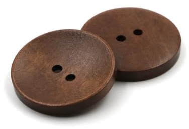 40 stycken 20 mm naturliga träknappar, handgjorda knappar, trä, runda knappar, 2 hål, knappar för gör-det-själv pyssel, hantverk, stickning, kläder, kappa, hattar, väskor, kaffe A