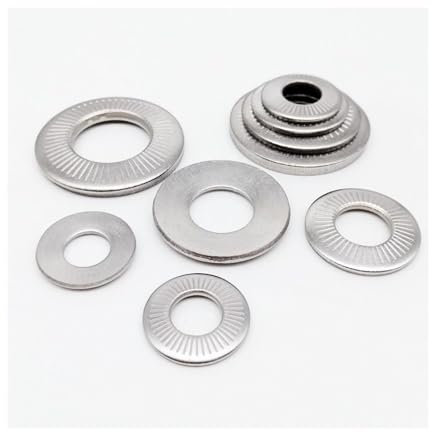 KSeSii Tellerfeder aus Edelstahl 304 gezackte Sicherungsscheibe gerändelte elastische Dichtung M3 M4 M5 M6 M8 M10 M12 M16(25pcs M6)