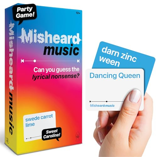 Lucky Egg The Original Misheard Music - Adivina la canción o artista con 500 cartas líricas sin sentido - divertidos juegos musicales para adultos y adolescentes - divertidos juegos de cartas
