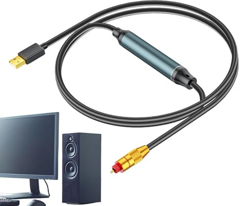 ETUCYNG USB till optisk ljudadapter, multifunktionell USB till optisk sändare – bärbar USB till optisk ljudomvandlare för bärbar dator, datorer