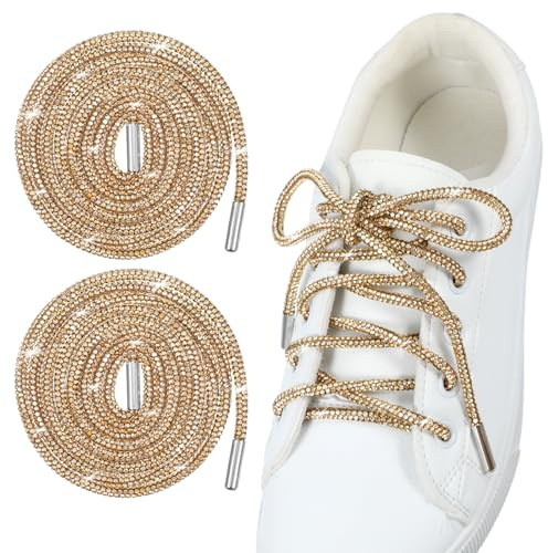 Quilax 2 lacci rotondi oro con strass, Small