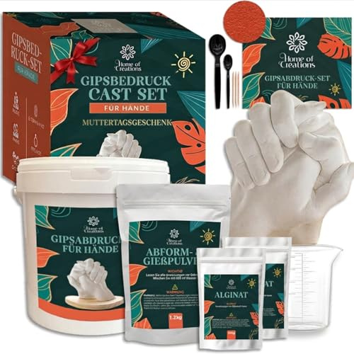 Home of Creations DIY Hand Casting Kit | Gips Gieten Set for Handprints, Memory Moulds & Keepsakes | Create Lasting Memories | Perfect Gift for Him & Her | Mothers Day Gifts