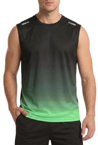 Donason Camiseta sin Mangas Hombre, Deportiva Tank Top para Entrenamiento | Camisetas de Tirantes Culturismo con Banda Reflectante, Tejido Transpirable y Secado Rápido, para Correr, Entrenar y Gimnasio