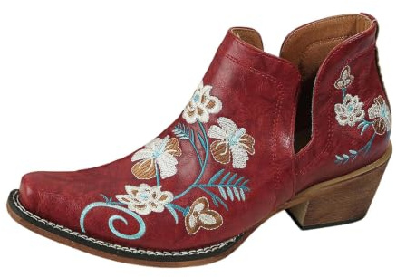 Vhersily Chaussures femme vernis brillant bout carré talon pour Oktoberfest | Monta Bottes Western Cowboy avec sangle anglaise escarpins chaussures traditionnelles bavaroises antidérapantes