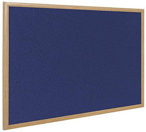 Bi-Office Earth - Notice Board, Blue Felt, Oak Finish Frame 90 x 60 cm
