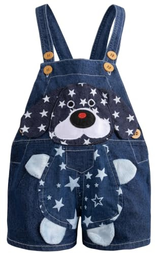 KIDSCOOL SPACE Babypojkar/flickor med stora gula öron, söta jeansshorts för hundar i sommar, blå, 12-18 månader