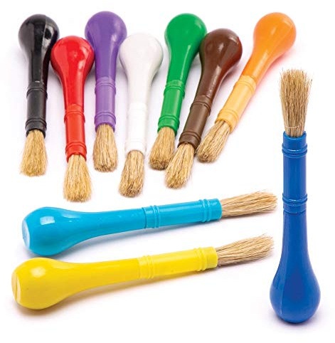 Baker Ross AW592 Easy-Grip Paint Brushes (Pack of 10), Assorted,L