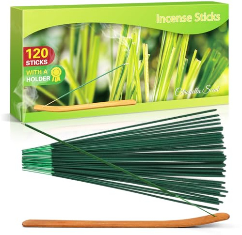 SCENTORINI Inciensos de Citronela Mayor Duración para Exterior o Interior, Jardín y Camping Incienso (120 Piezas)
