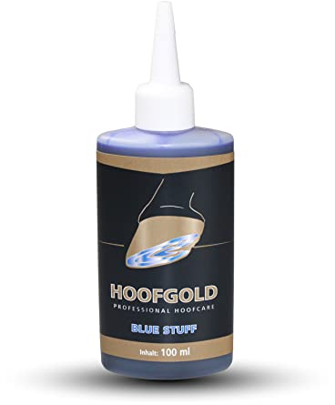 HOOFGOLD BlueStuff – Hochwirksames Strahlmittel gegen Strahlfäule & White Line Disease beim Pferd – Soforthilfe bei stinkenden, weichen Hufen – ADMR-konform – 100 ml