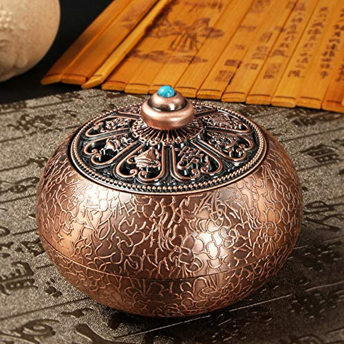 IBLUELOVER Encensoir Vintage Brûle-Encens en Alliage Bronze Brûleur d'Encens Bouddha Autel Brûleur à Arôme Porte-encens Support Encens Charbon Décoration Bureau Maison Brûle Parfum Méditation Yoga