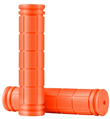 MSDADA Manopole Bicicletta, Manopole Gomma Antiscivolo, per Bambini Bicicletta, BMX, MTB, Mountain Bike, Copertura Impugnature in Gomma Triciclo e Bicicletta Pieghevole(Arancione)
