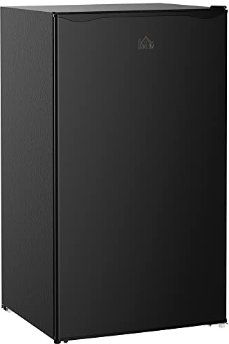 HOMCOM 91L Freestanding Under Counter Fridge with Reversible Door Black