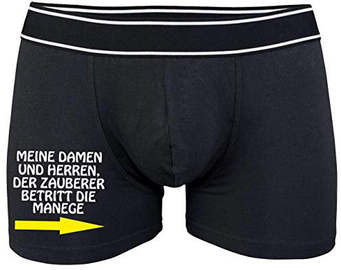 Spaß Kostet Herren Boxershort mit Spruch Der Zauberer betritt die Manege Größe S bix 5XL