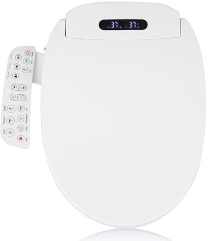 Bidet Toilet Seat Elongated With Dryer and Warm Water - Temperature Controlled Wash, Smart Touch Panel, Nightlight, Slow Close