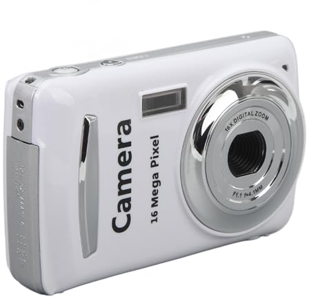 Digitalkamera, 1080P 16 MP Digitale Point and Shoot Kamera, 2,4 Zoll HD Bildschirm, 16 facher Digitalzoom, Autofokus, Mehrachsenstabilisierung, Tragbare Reisekamera für Studenten