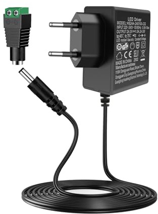AGOTD strömförsörjning, universell nätadapter 220–240 V 50–60 HZ, 24 V 1 A 124 W utgång, kontaktadaptrar omvandlare laddare transformator