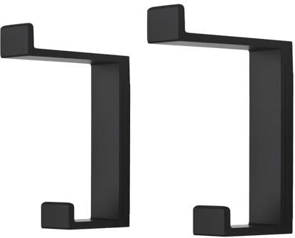 VOROMADU Coat Hooks Wall Mounted Towel Holder Heavy Duty 2 Pack Aluminum Double Robe Hanger for Bathroom Kitchen Office Farmhouse Mudroom Black Anodized