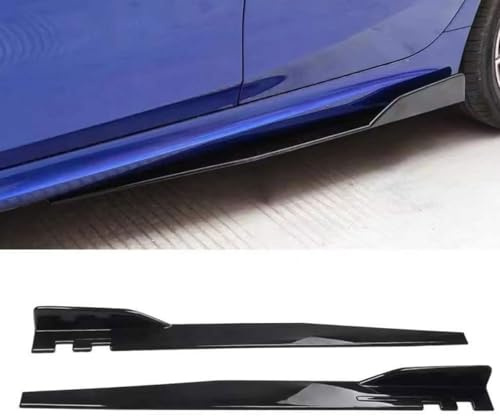 WQLTTFC Faldones Laterales para Opel Corsa E Hatchback 2014 2015 2016 2017 2018 2019, Falda Lateral de Extensión Estribos AntiarañAzos Protector, Accesorios Coche,Bright Black