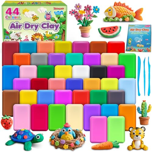 Set Di Pasta Modellante – 44 Colori Pasta Magica Asciutta All'Aria Per Bambini, Regalo Per Ragazzi E Ragazze Dai 3 Ai 12 Anni