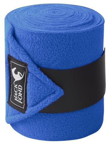 HackFond Fleece Horse Polo Leg Wraps Set of 4, 10' Horse Leg Bandages Stable Supplies Equestrian Boots True Blue