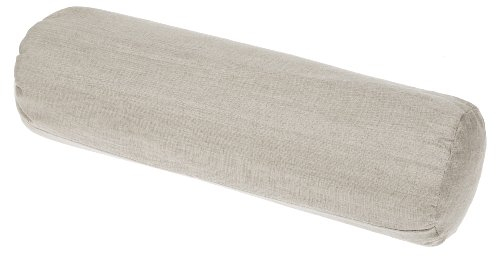 Handelsturm Kissen Rolle 50x14 cm, Nackenrolle mit Füllung aus natürlichem Buchweizenspelz und abnehmbaren Bezug aus Leinen, Naturbeige
