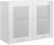 vidaXL Hängeglasschrank Lyon Hochglanz-Weiß 80x31x60 cm Holzwerkstoff, Hängeschrank, Einbauküche, Küchenzeile, Küchenmöbel, Oberschrank, Küchenschrank