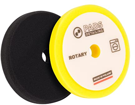 DETAILINGPADS Éponge de Polissage, Lot de 2 - Éponge à polir 125 mm - Résistant à la Chaleur - Eponge de Polissage Classique - Polissage Pad - Polisseur Tampon (DA 1xJaune 1xNoir)