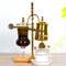 Futchoy Technia Royal Machine à café en acier inoxydable - Siphon belge - Cafetière à vide - Verre de table - Siphon - Cafetière (doré)