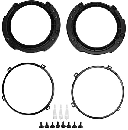 Akozon - Juego de Anillos de Soporte de Retención para Montaje de Faros Delanteros Redondos de 7 Pulgadas con Anillo de Metal para Faros Delanteros, Repuesto Negro para Jeep