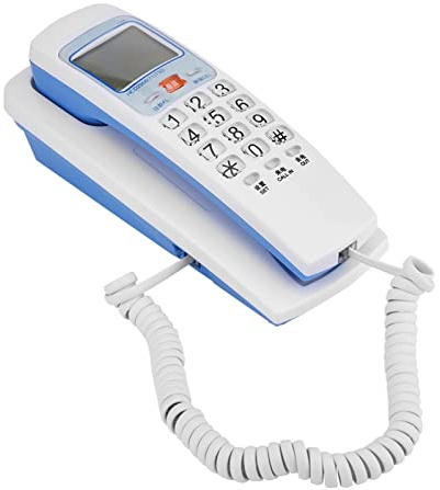 Telefono con Filo, Telefoni Fissi per Telefono da Parete Domestico con ID Chiamante Standard FSK/DTMF, Richiamata, Funzione di Riproduzione di un Tasto (Bianco)