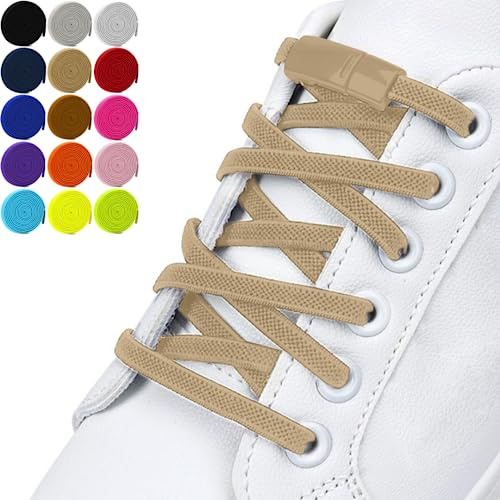 Lacci Scarpe Elastici Piatti con Chiusura Magnetica – Senza Nodi per Adulti e Bambini – Stringhe Elastiche Facili da Usare per Scarpe Sportive, Casual, Running