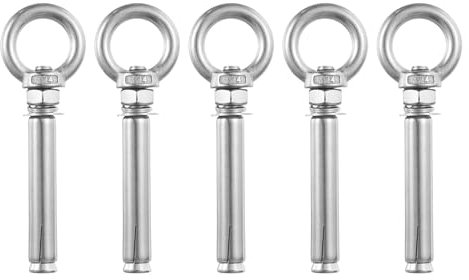 QUARKZMAN Perno de Ojo de Expansión con Anillo de Elevación, 10 Piezas M10X100 mm de Acero Inoxidable 304 con Tornillo de Expansión para Pared de Concreto y Ladrillo