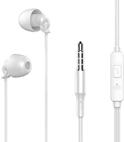 Écouteurs de sommeil filaires, Bouchons d'oreille avec réduction du bruit de 3,5 mm, écouteurs en silicone filaires, écouteurs de compatibilité polyvalents, écouteurs de sommeil intra-auriculaires ca