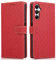 FUNHULLUN Hülle für Samsung Galaxy A05S Premium Leder Handyhülle Flip Tasche Schutzhülle mit Magnetverschluss Kartenfach und Standfunktion für Samsung Galaxy A05S -Rot