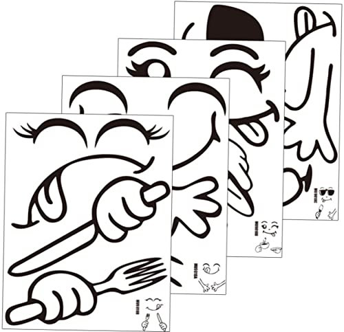 CIYODO 4sheets Stickers Fridge Decor Kitchen Wall Art Peel and Stick Wall Decals for Home