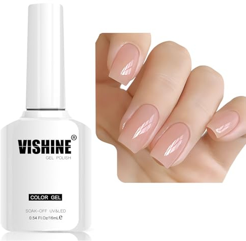 Vishine 16ml Sheer Milky Nude Jelly Vernis Gel Semi-permanent Translucent Crystal UV Gel French Manicure DIY Nail Art Soak-Off Milky Nude E037