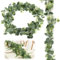 KILDOWS 2 Pezzi Ghirlande Artificiali di Eucalipto, 180cm Vite di Eucalipto Piante Artificiali Sospesa Verde Ghirlande Decorative Ghirlanda Artificiale per Matrimonio Arco Festa Tavolo Decorazione