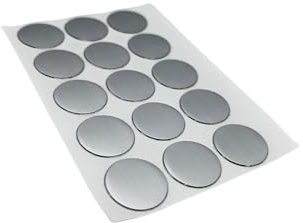 15x Selbstklebende Abdeckkappen für Schrauben, Bohrlöcher & kleine Macken - Universell einsetzbare Schraubenabdeckung (Alu matt, Ø 20 mm)