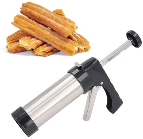 Pistola para prensar churros, con 3 discos para prensar churros, Kit clásico de acero inoxidable reutilizable para prensar churros para hornear, para churros caseros