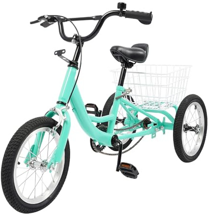Deinungen 14 Inch Tricycle with Basket for Ages 5-7 Years Old Kids