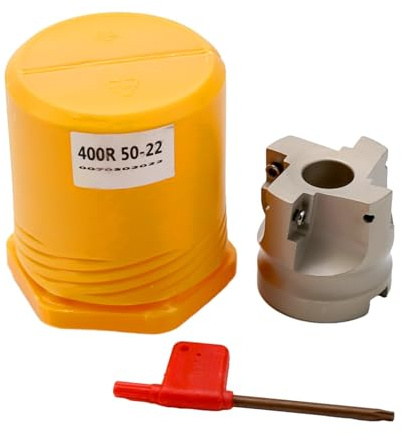 EasyByMall BAP 400R-50-22-4F Fresa a faccia indicizzabile per inserti APMT1604, diametro 50 mm, disco a 4 scanalature con chiave T15