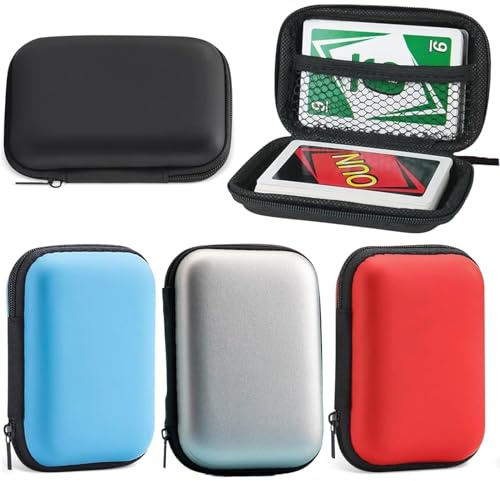 KIMHOME Confezione da 4 custodie per carte da gioco UNO e carte da collezione, impermeabile Hard Shell Card Storage Holder, Compact Design for Travel, Pub Nights, Trading Card Collection & Board Game