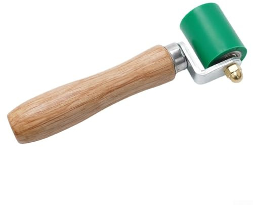 Rodillo de presión manual con rodillo de costura de silicona y mango de madera, resistente a altas temperaturas para soldar membranas de lona y PVC (verde)