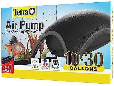 Tetra Whisper Air Pump, For aquariums, Quiet, Powerful Airflow,Black