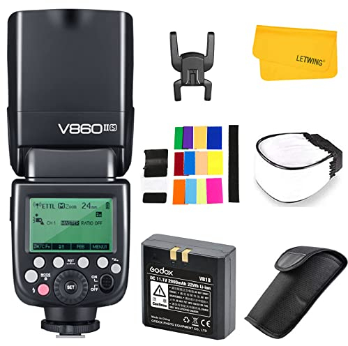 Godox V860II-S TTL 2.4G Wireless Blitzgerät HSS 1/8000 Li-on Batterien Kamera Flash Speedlite Kompatibel für Sony A7RIII A7RII A7R A58 A99 ILCE6000L A77II RX10 A9